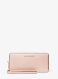 Jet Set Travel Large Pebbled Leather Wristlet
