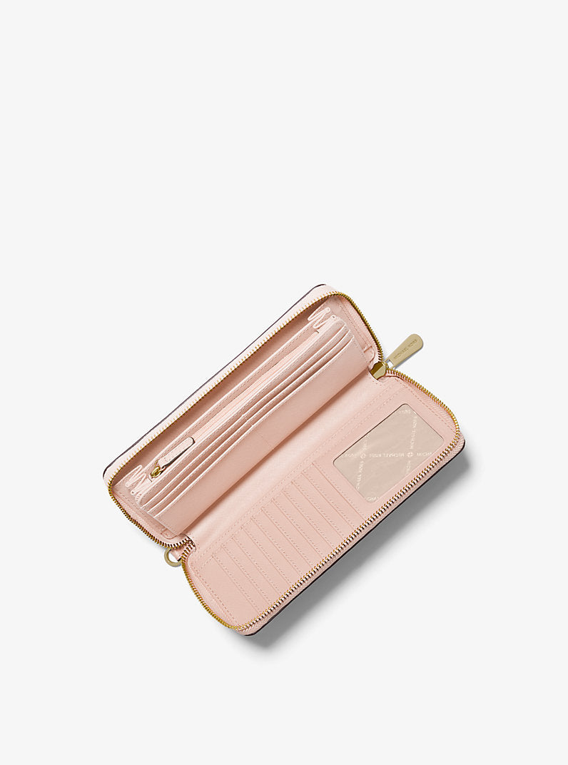 Jet Set Travel Large Pebbled Leather Wristlet