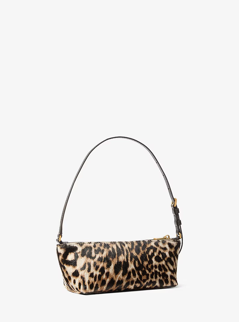 Laila Small Leopard Print Calf Hair Pochette