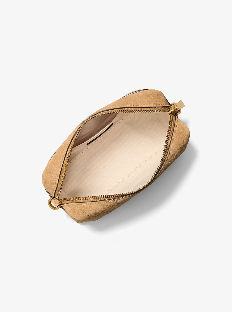 Bryant Small Logo Embossed Suede Convertible Crossbody Bag
