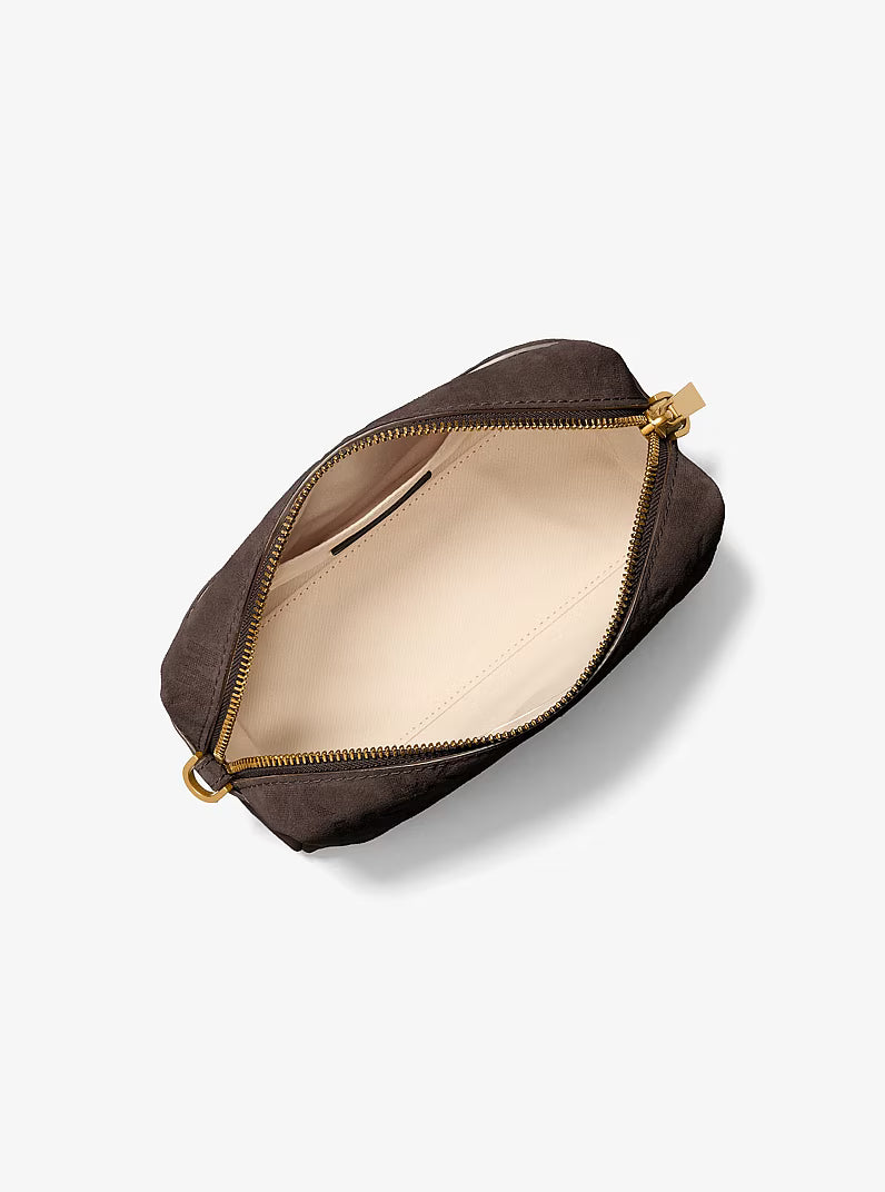 Bryant Small Logo Embossed Suede Convertible Crossbody Bag