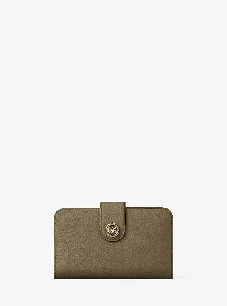 MK Pop Charm Medium Pebbled Leather Wallet