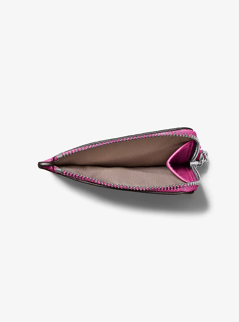 Jet Set Small Pebbled Leather Card Case Wristlet