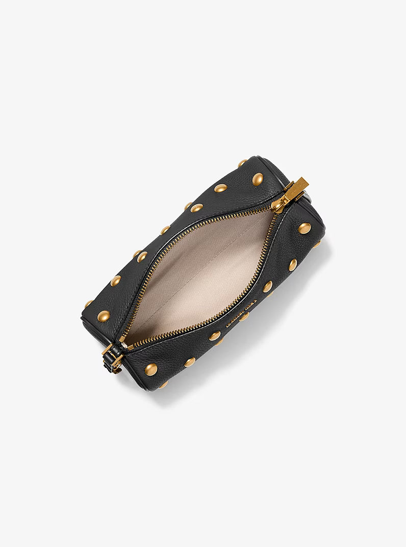 Izzy Small Studded Pebbled Leather Barrel Pochette